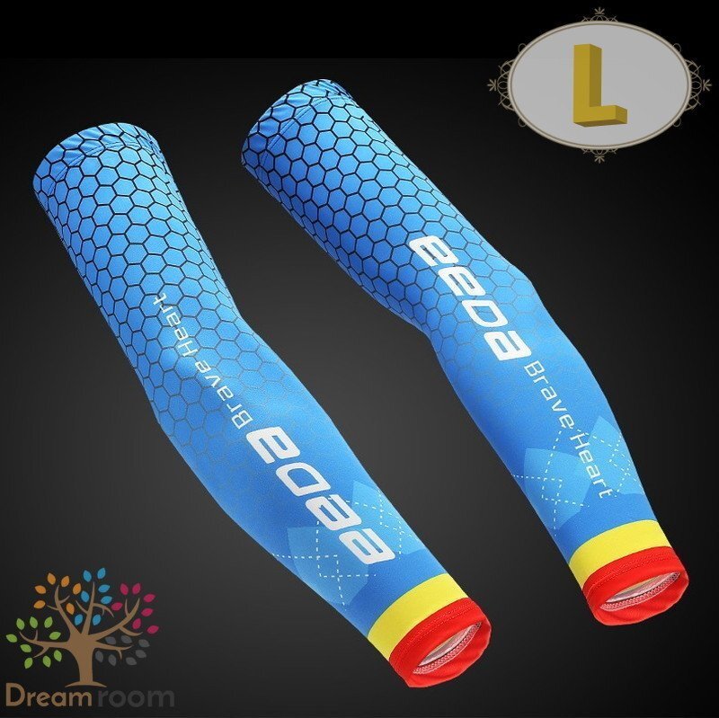 99％UVカット！EEDA デザインアームカバー F-031【L】サポーター 腕カバー 日焼け 紫外線防止 吸汗速干 スポーツ 乗馬 ゴルフ