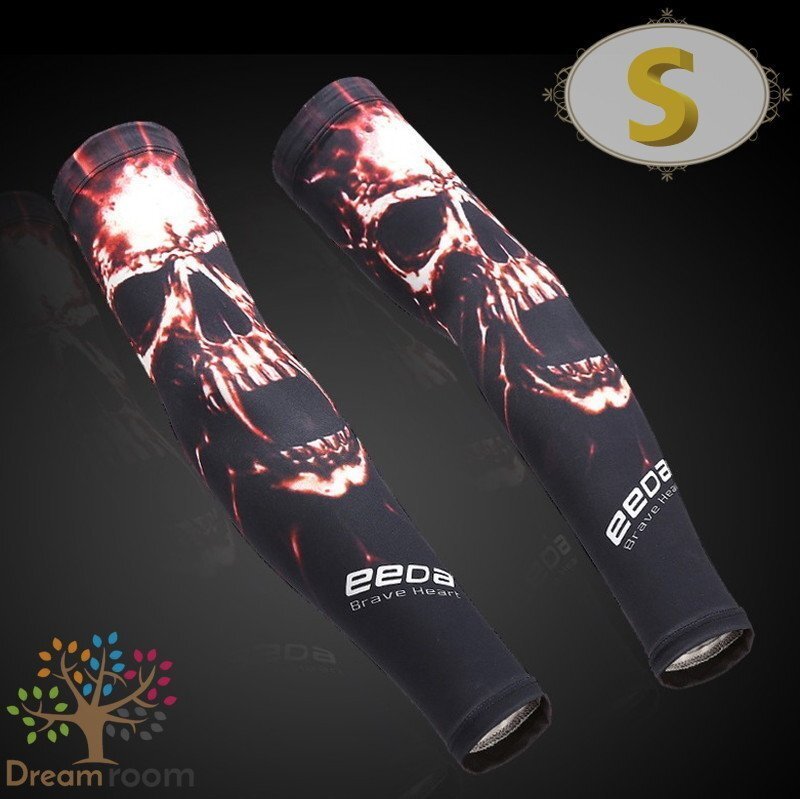 99％UVカット！EEDA デザインアームカバー F-044【S】サポーター 腕カバー 日焼け 紫外線防止 吸汗速干 スポーツ 乗馬 ゴルフ