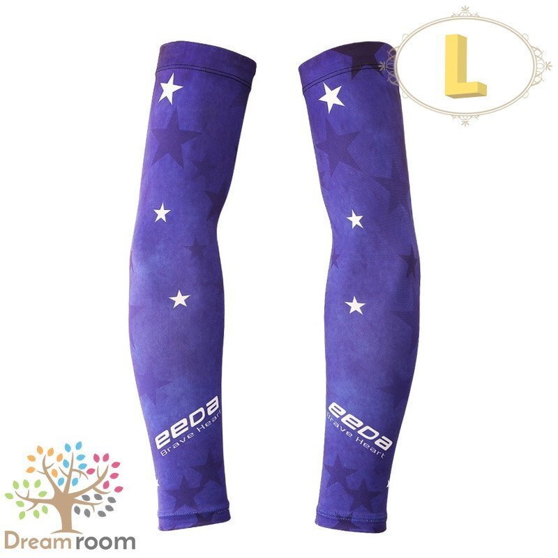 99％UVカット！EEDA デザインアームカバー F-067【L】サポーター 腕カバー 日焼け 紫外線(xiàn)防止 吸汗速干 スポーツ 乗馬 ゴルフ