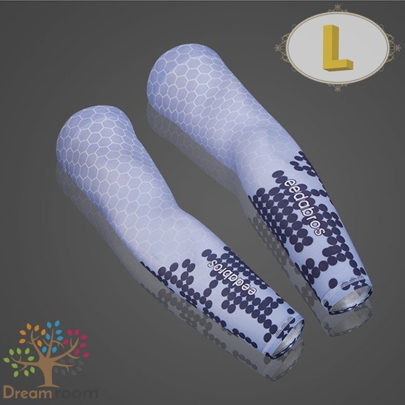 99％UVカット！EEDA デザインアームカバー F-080【L】サポーター 腕カバー 日焼け 紫外線防止 吸汗速干 スポーツ 乗馬 ゴルフ