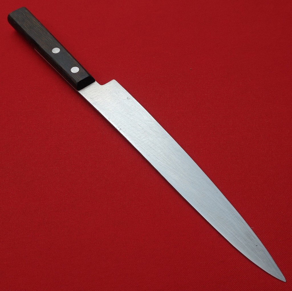 刺身包丁 スライサー 片刃 刃長約195㎜ 峰厚約1.5㎜ 柳刃包丁 調(diào)理器具 庖丁 刃物 【1861】