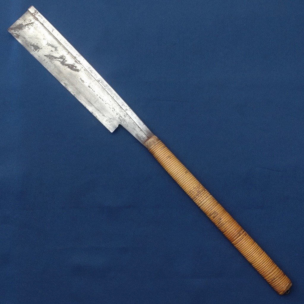 胴付鋸 片刃鋸 〇は 刃渡り約245㎜ 8寸 のこぎり ノコギリ 導(dǎo)突鋸 大工道具 工具 日本制 　【1855】