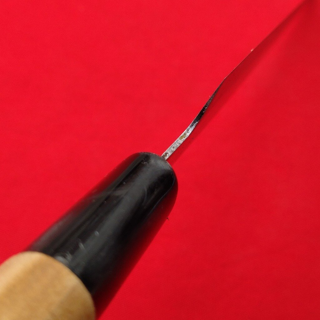 刺身包丁 刃長約207㎜ 峰厚約1.5㎜ 両刃 柳刃包丁 栗型柄 調(diào)理器具 庖丁 刃物 日本制 【2076】
