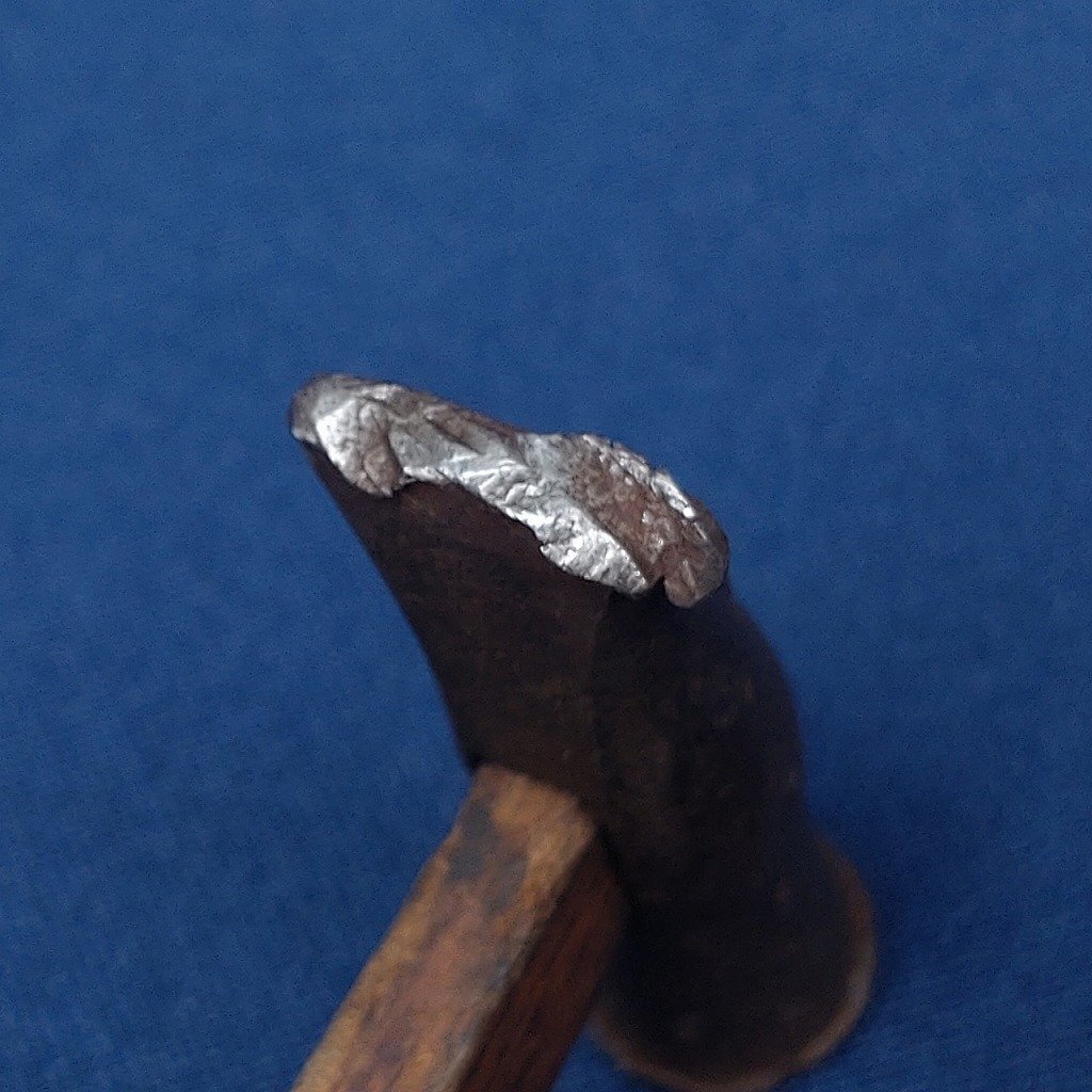 丸刃槌 小型玄能 細工槌 金鎚 金づち 玄翁 玄能 工具 日本制 頭約50㎜ 丸打面約14㎜ 全長約243㎜ 重量約55g 【1499】