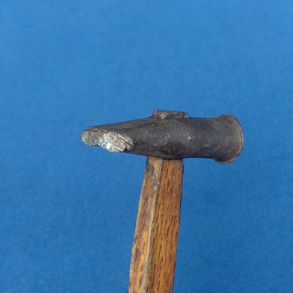 丸刃槌 小型玄能 細工槌 金鎚 金づち 玄翁 玄能 工具 日本制 頭約50㎜ 丸打面約14㎜ 全長約243㎜ 重量約55g 【1499】