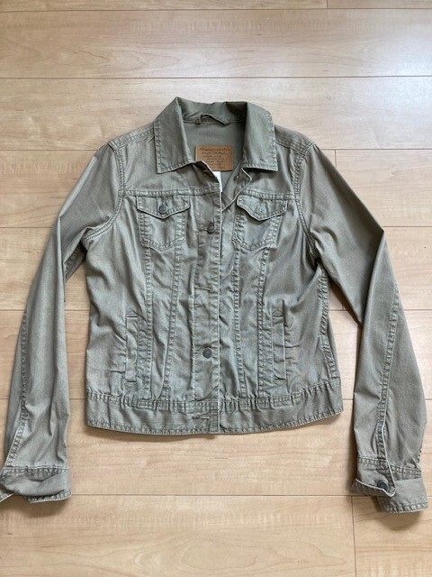 美品！ Abercrombie & Fitch アバクロ カーキ色Gジャン Mサイズ！