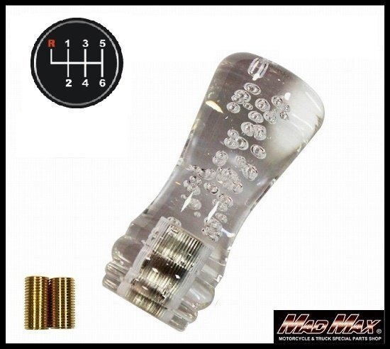 MADMAX トラック用品 ルーク シフトノブ 泡 100mm クリア UD ファインコンドル用/変換アダプター付【送料800円】
