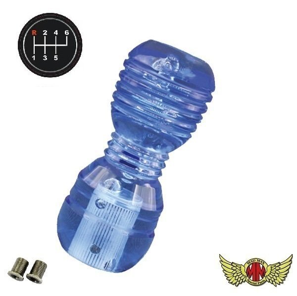 MADMAX トラック用品 DENMAシフトノブ 泡 100mm ブルー ふそう キャンター用/変換アダプター付【送料800円】