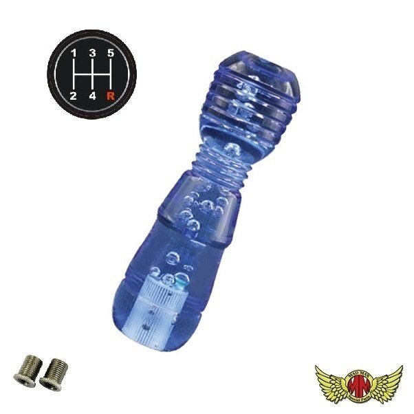 MADMAX トラック用品 DENMAシフトノブ 泡 150mm ブルー いすゞ 三菱 軽トラ用 TYPE1/変換アダプター付【送料800円】