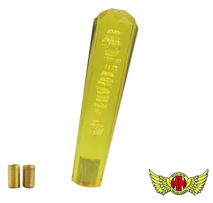 MADMAX トラック用品 內(nèi)裝 クリスタル ダイヤカット シフトノブ 泡 200MM イエロー/変換アダプター付 12x1.25 10x1.25 8x1.25【送料800円】