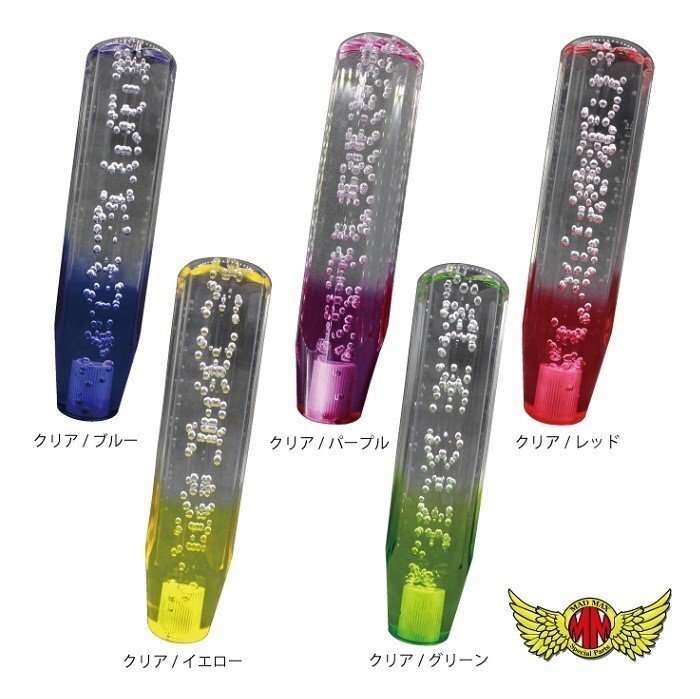 MADMAX トラック用品 クリスタル シフトノブ 泡 200mm クリア/レッド UD ビックサム用/変換アダプター付【送料800円】