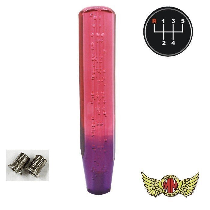 MADMAX トラック用品 クリスタル シフトノブ 泡 250mm レッド/パープル いすゞ 07エルフ用/変換アダプター付【送料800円】