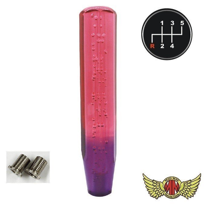 MADMAX トラック用品 クリスタル シフトノブ 泡 250mm レッド/パープル ふそう ブルーテックキャンター 用/変換付【送料800円】