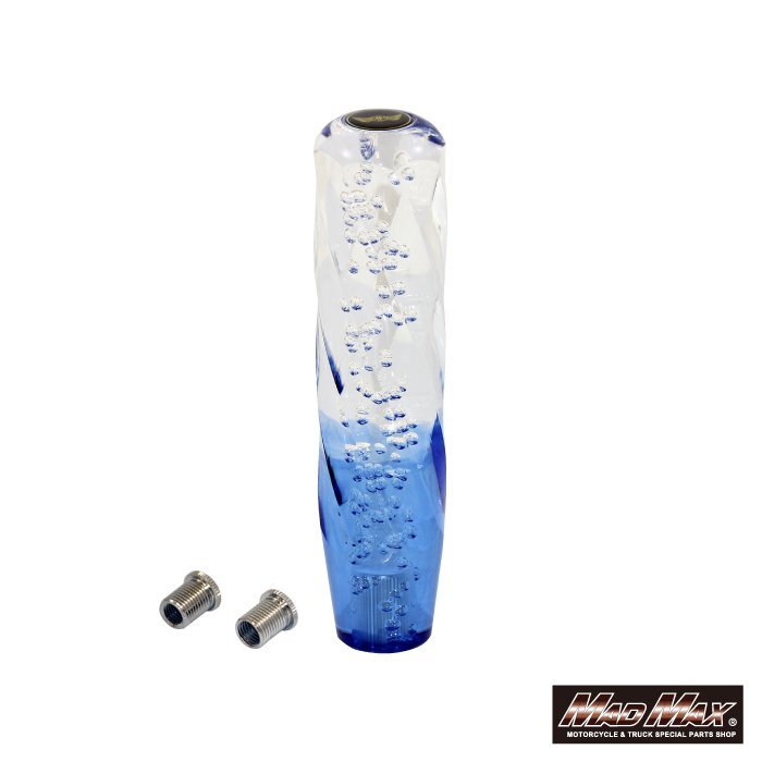 トラック用品 ツイストシフトノブ 泡 200mm クリア/ブルー 変換アダプター付/ハイエース ラジアルエース キャリー サンバー【送料800円】