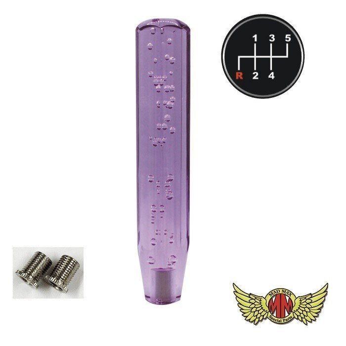 MADMAX トラック用品 クリスタル シフトノブ 泡 250mm パープル ふそう ブルーテックキャンター 用/変換付【送料800円】