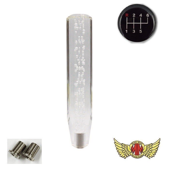 MADMAX トラック用品 クリスタル シフトノブ 泡 250mm クリア/グリーン ふそう フルコンファイター用/変換アダプター付【送料800円】