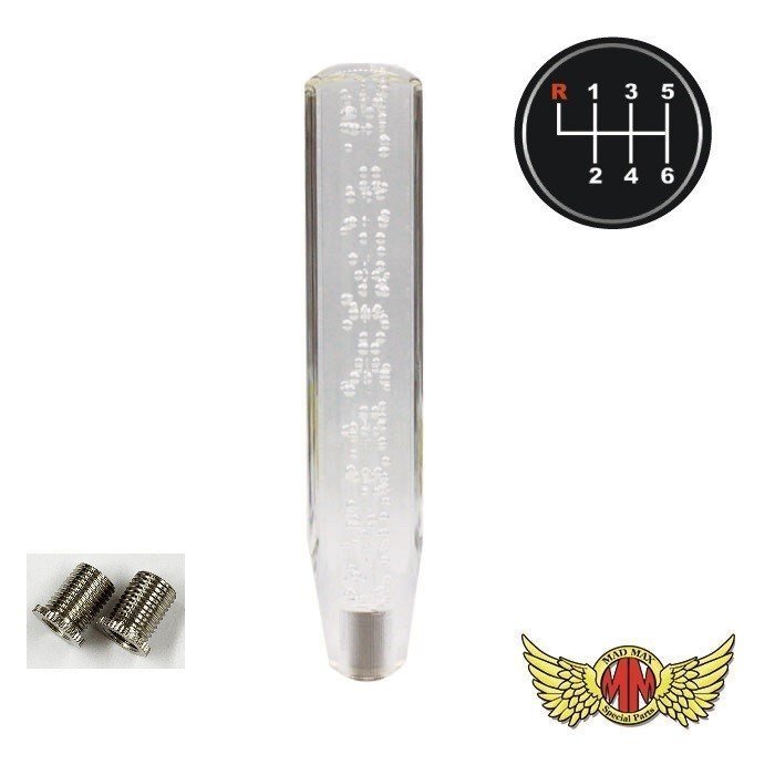MADMAX トラック用品 クリスタル シフトノブ 泡 250mm クリア/グリーン UD ファインコンドル用/変換アダプター付【送料800円】