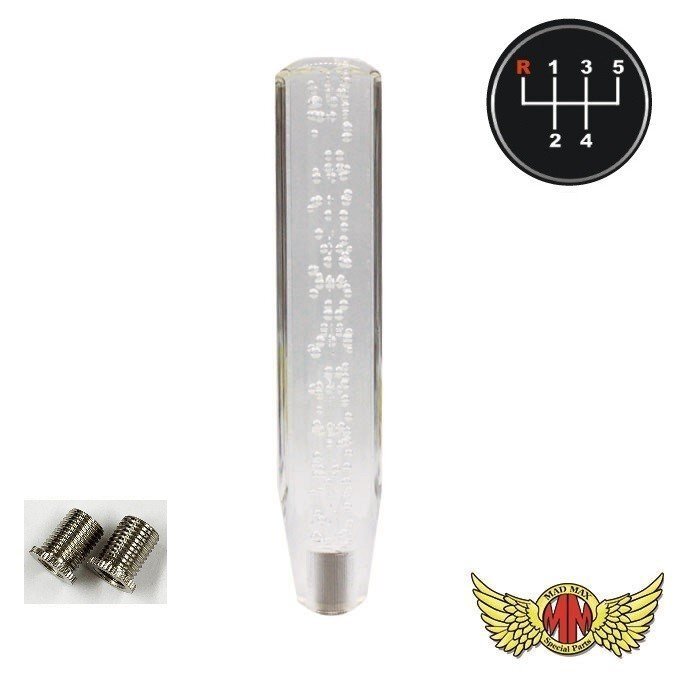 MADMAX トラック用品 クリスタル シフトノブ 泡 250mm クリア/グリーン いすゞ 07エルフ用/変換アダプター付【送料800円】