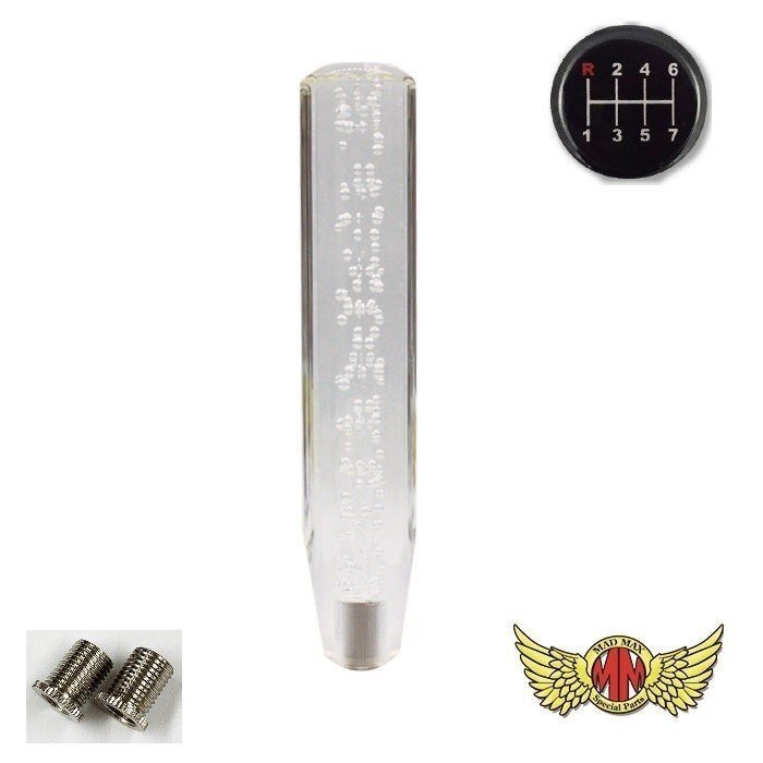 MADMAX トラック用品 クリスタル シフトノブ 泡 250mm クリア/グリーン 日野 プロフィア用/変換アダプター付【送料800円】