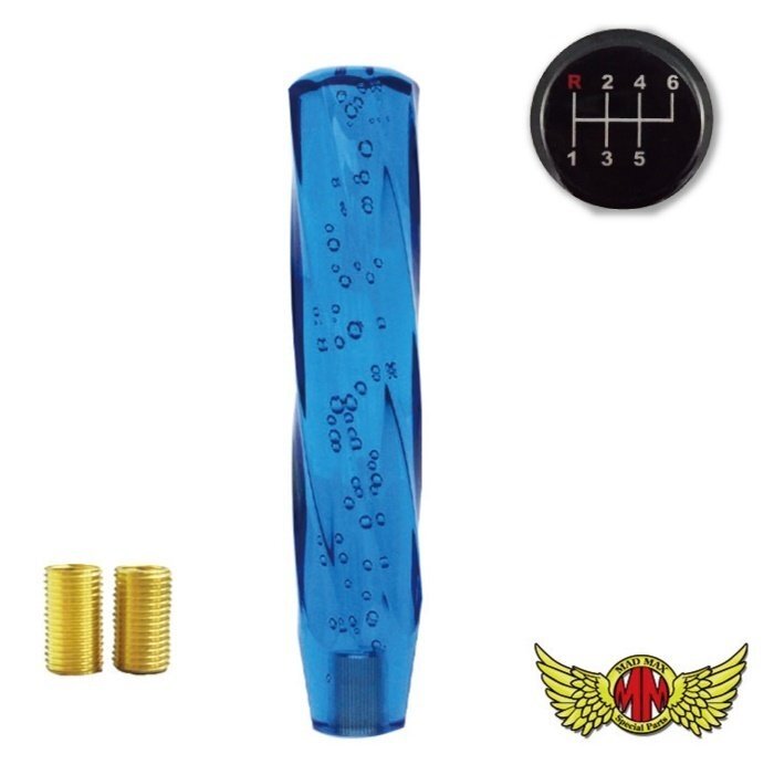 MADMAX トラック用品 ツイスト シフトノブ 泡 250mm ブルー ふそう フルコンファイター用/変換アダプター付【送料800円】