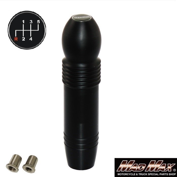MADMAX トラック用品 DENMA MAXシフトノブ 泡 200mm ブラック ふそう ブルーテックキャンター用/変換アダプター付【送料800円】