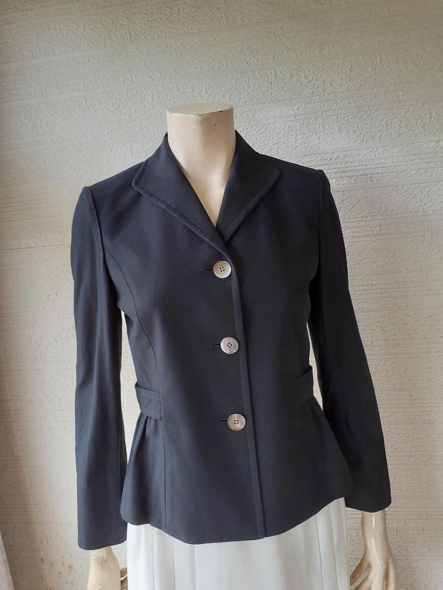 ダックス*DAKS★美品★ジャケット★コットン★黒★38號