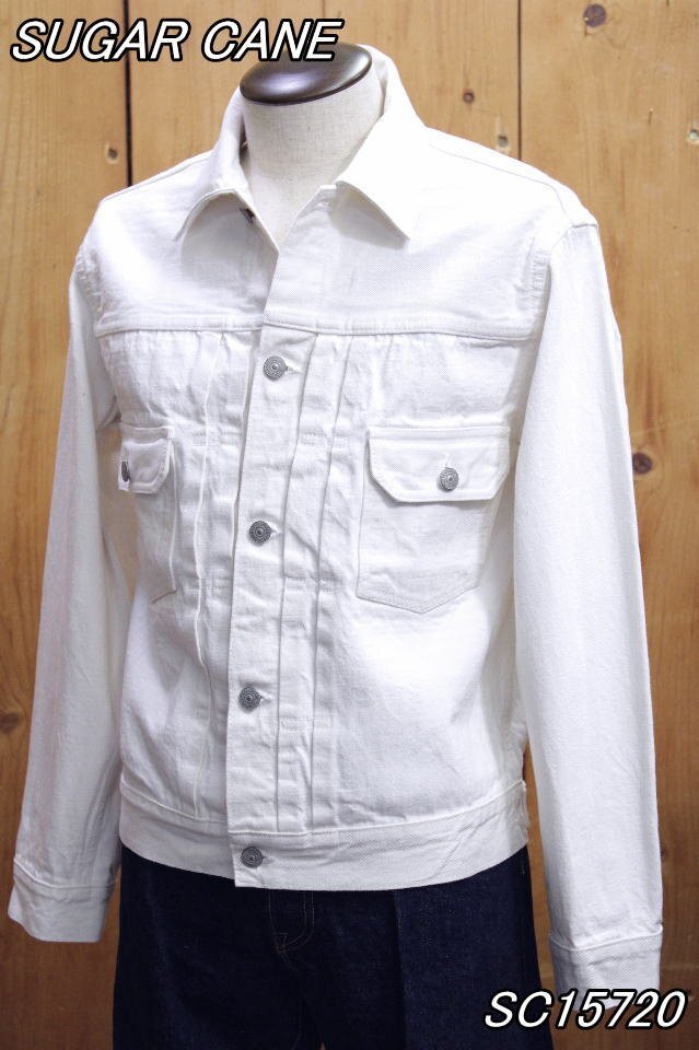 新品 シュガーケーン 13oz. ホワイトデニムジャケット 38 SC15720 1953モデル Gジャン sugarcane
