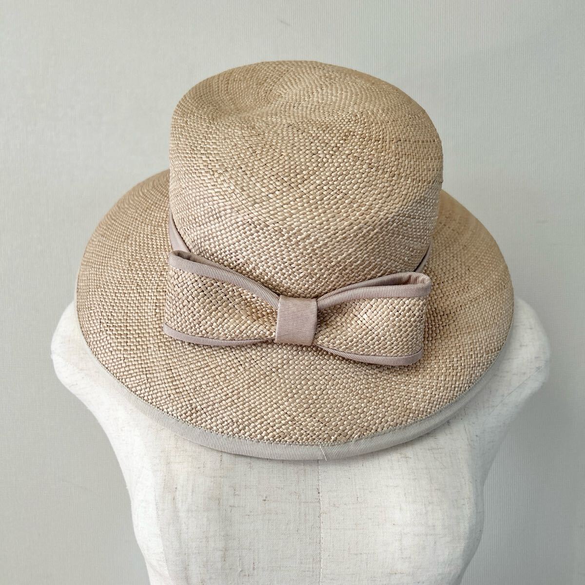 皇室御用達(dá) maxim マキシン Iwao Yamaguchi 麥わら帽子 天然草 レディースハット リボン