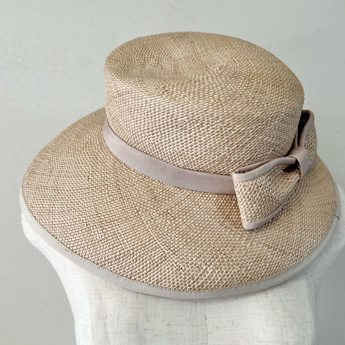皇室御用達(dá) maxim マキシン Iwao Yamaguchi 麥わら帽子 天然草 レディースハット リボン