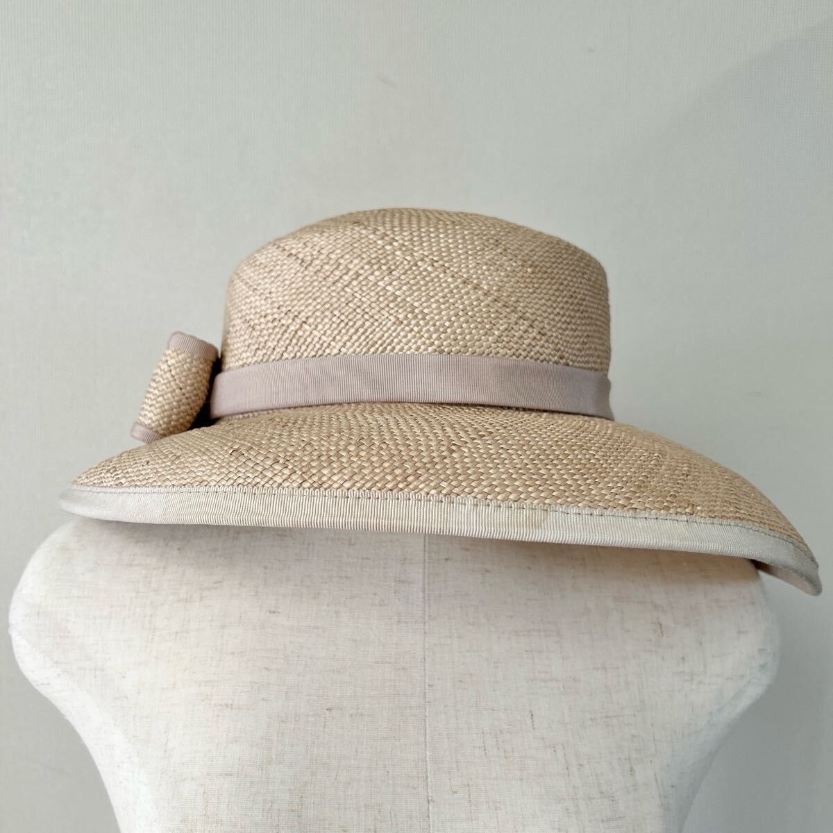 皇室御用達(dá) maxim マキシン Iwao Yamaguchi 麥わら帽子 天然草 レディースハット リボン