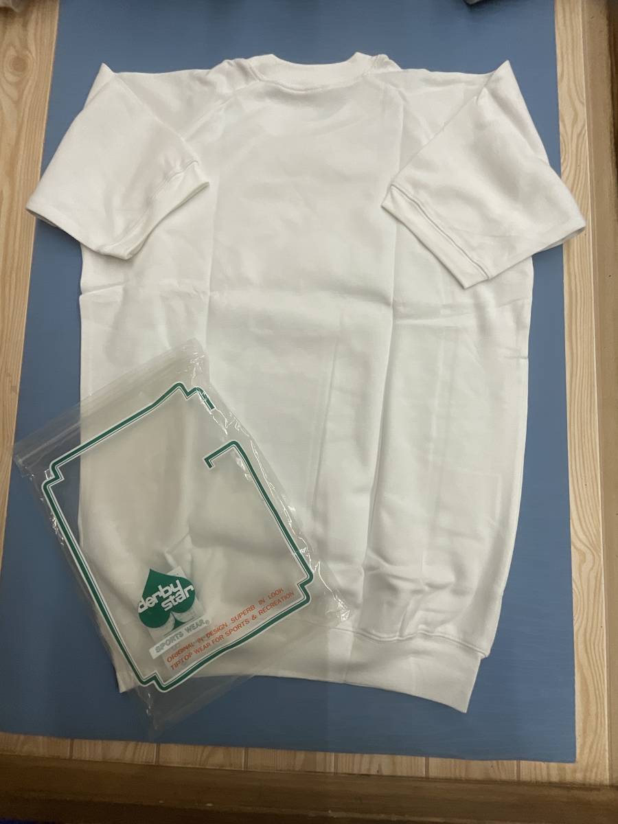 LL ダービースター 體操著 體操服 白 リブ Ｇ39909 學(xué)校名なし 半袖 シャツ 昭和レトロ 激レア 廃盤品 入手困難 送料無料 ☆