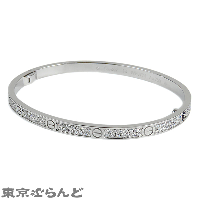 101792277 カルティエ CARTIER ラブブレス フルダイヤ ホワイトゴールド K18WG ダイヤモンド 16 バングル レディース 仕上済