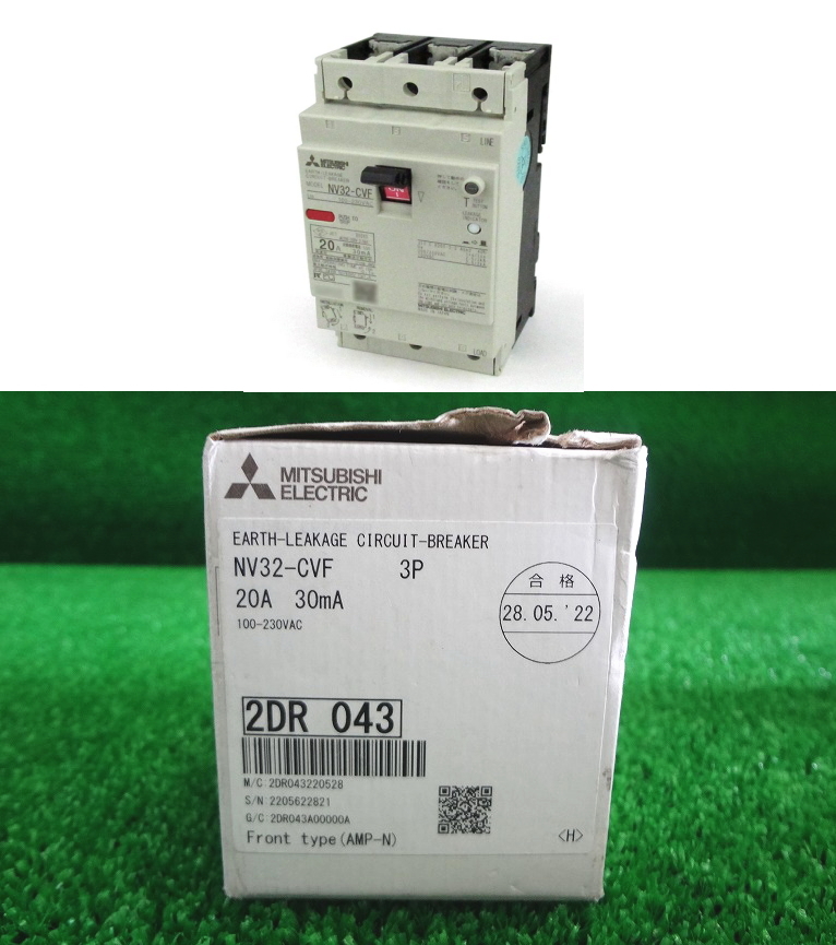 Kのか2015 三菱電機■制御盤用 ノーヒューズ遮断器■NV32-CVF 3P 20A■配線用遮断器 ブレーカー 遮断器■電材 配電用品_画像1