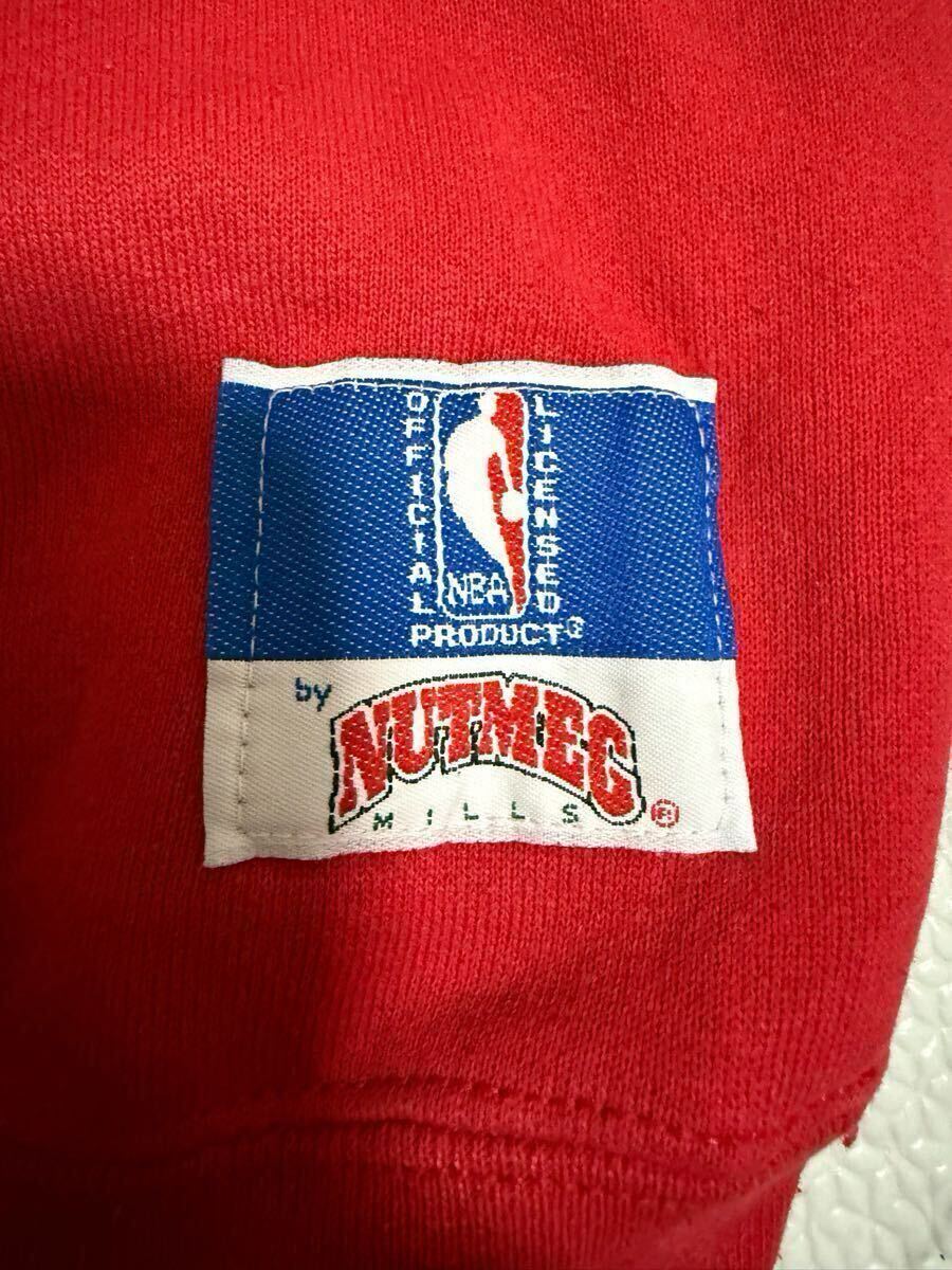 90s*NUTMEG зизифус g тренировочный футболка chicago bulls USA производства Vintage NBA мужской L размер 
