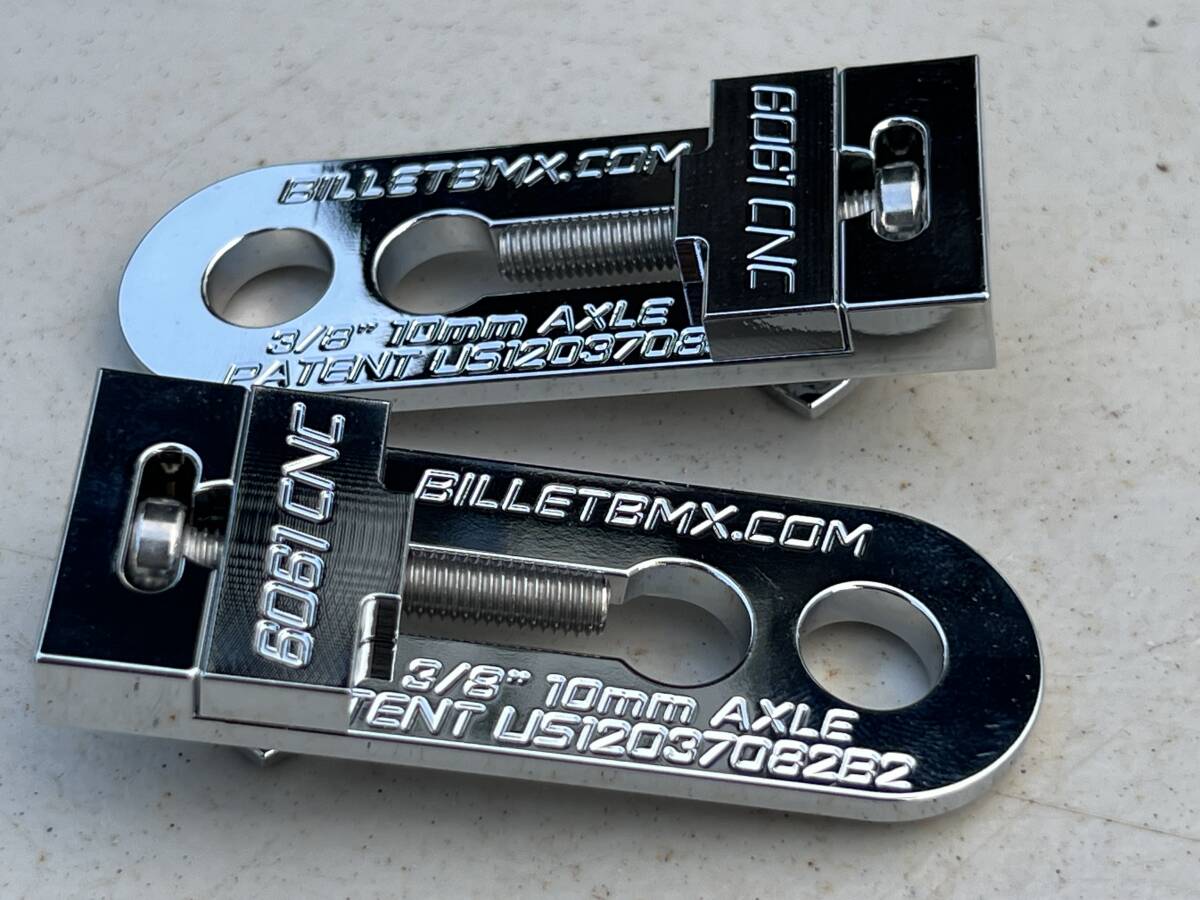 USA Billet BMX チェーンテンショナー 3/8インチ 10mm アクセル クローム鍍金 左右 USDM BMX MTB GT KUWAHARA 國內(nèi)在庫 即納