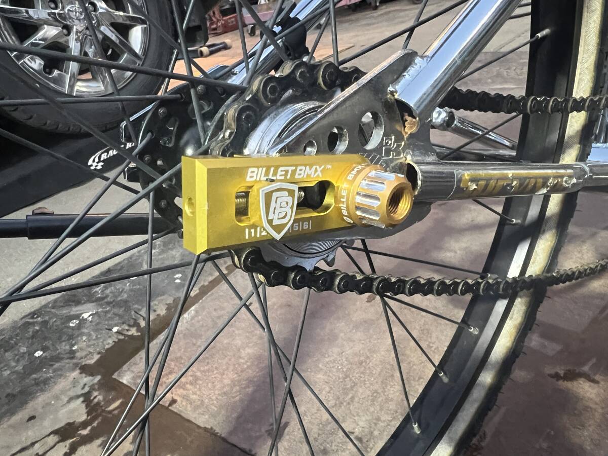 USA Billet BMX チェーンテンショナー 3/8インチ 10mm アクセル クローム鍍金 左右 USDM BMX MTB GT KUWAHARA 國內(nèi)在庫 即納