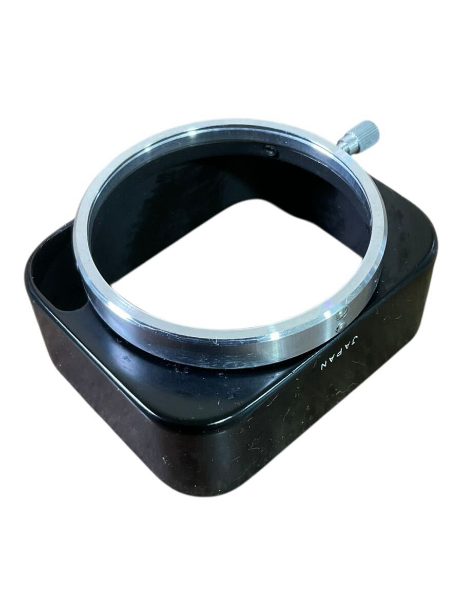 G05レ/希少 未使用 カメラ店在庫 OLYMPUS 角型メタルフード レンズフード 革ケース ビンテージ 