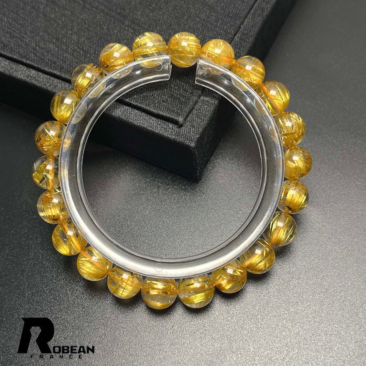 逸品 EU制 定価37萬(wàn)円★ROBEAN?極!極満針ルチルクォーツ★ブレスレット パワーストーン 天然石 綺麗 金運(yùn) お守り 8.8-9.2mm K0319543