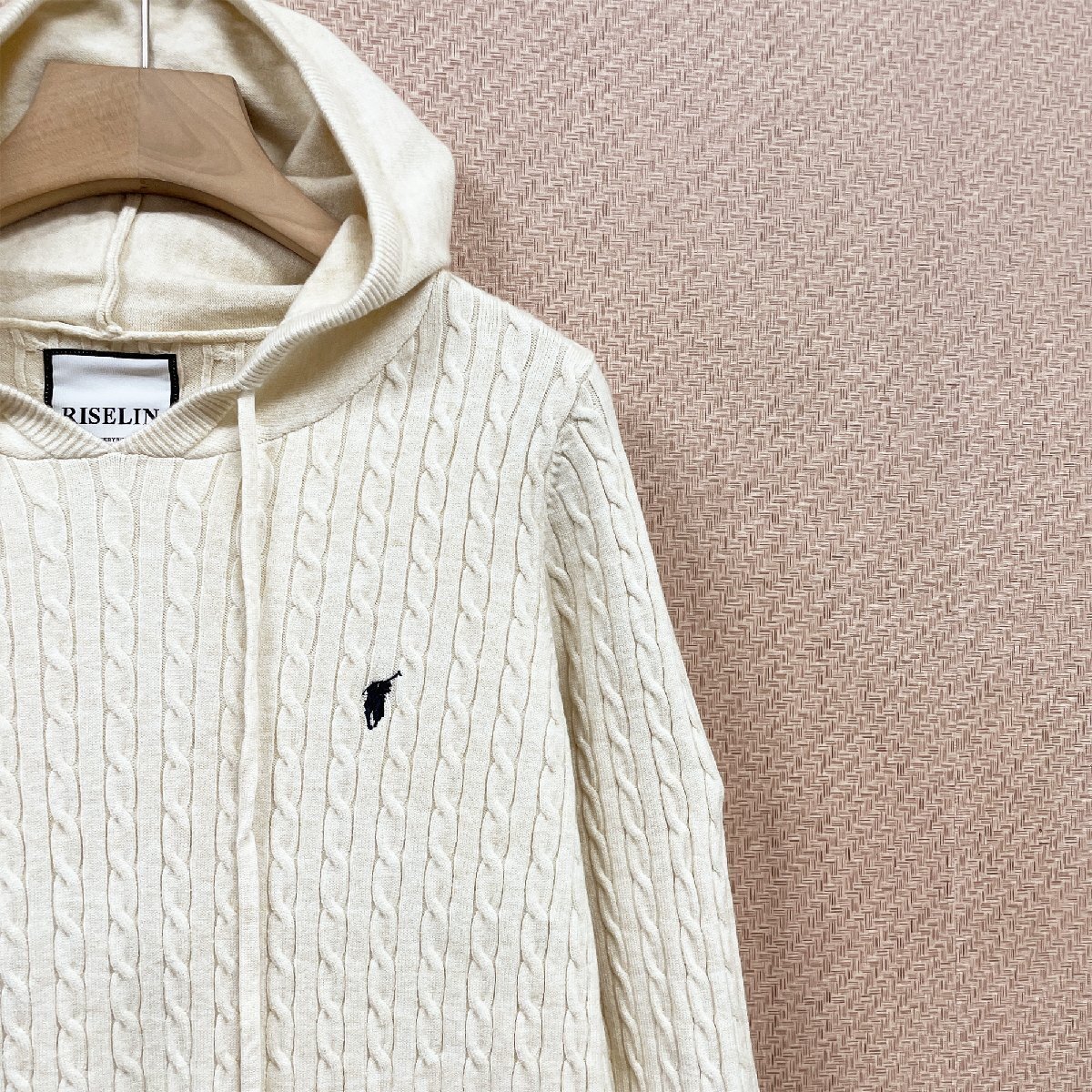 人気ヨーロッパ制※定価5萬◆ブルガリア発※RISELIN パーカー ウール混 防寒 ソフト 無地 フード付き トレーナー ニット レディース M/46