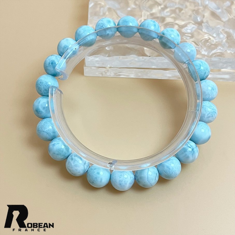 綺麗 EU制 定価13萬円★ROBEAN?ドミニカ共和國(guó)産のラリマー★パワーストーン ブレスレット 天然石 開運(yùn) 金運(yùn) 綺麗 約9.3mm K0421621
