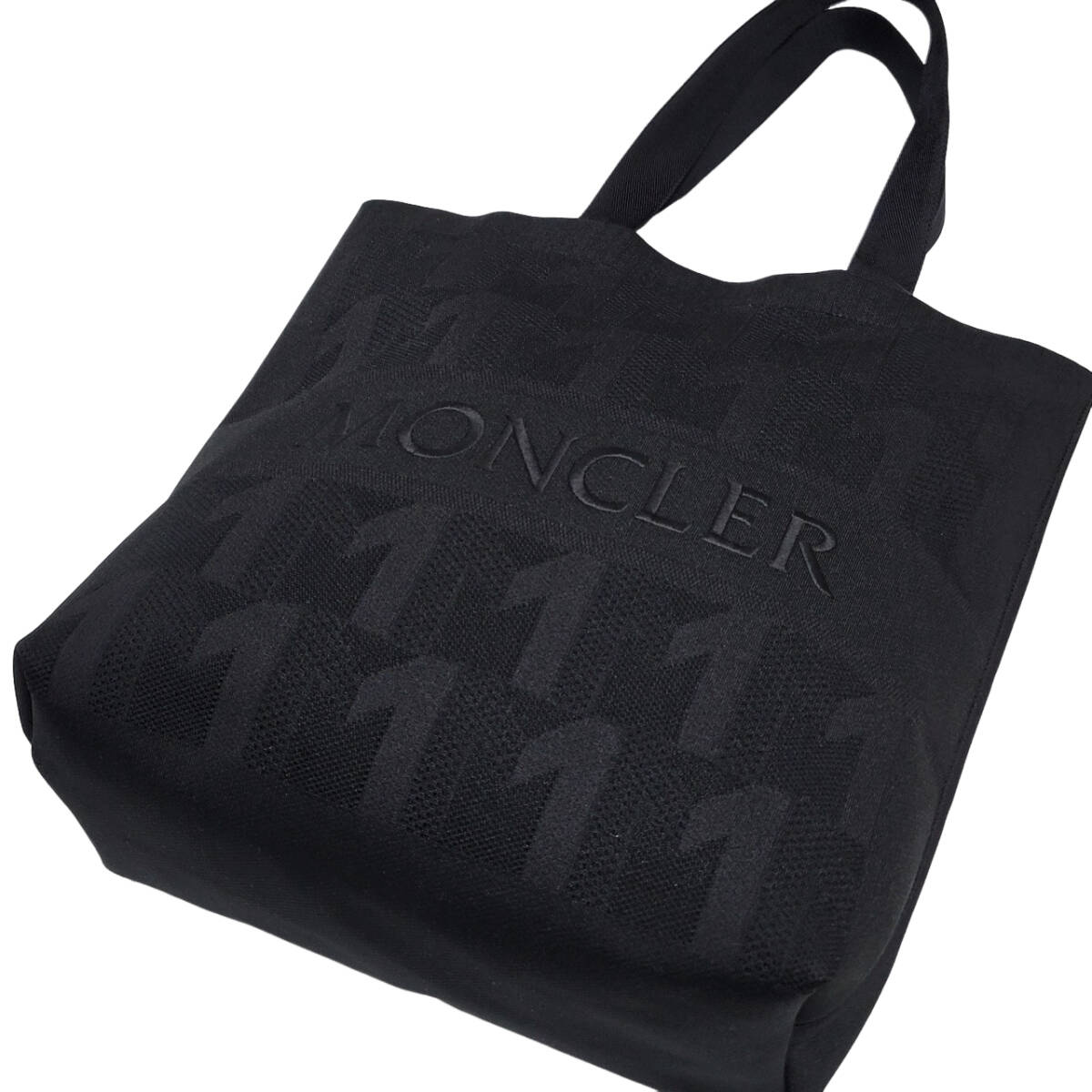 モンクレール ロゴ刺繍ニット トートバッグ 新品本物 モンクレール【MONCLER 刺繍ロゴ】ブランドロゴを大胆
