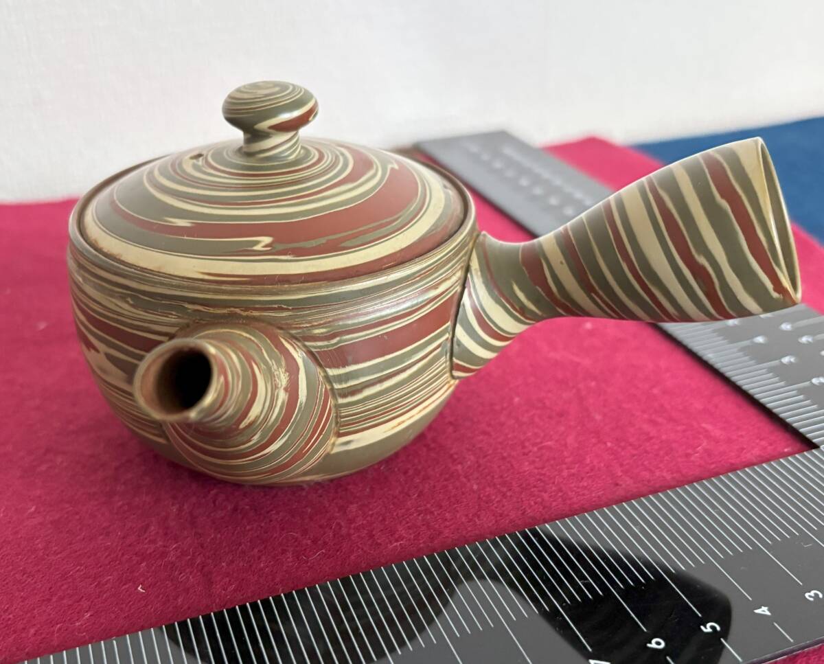 ?；瑹?急須 勝之 練り込み茶器 マーブル模様 1個(gè)