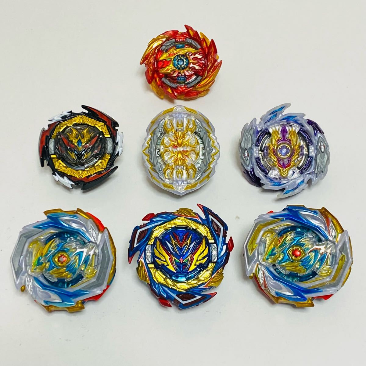 【中古品】TAKARA TOMY タカラトミー ベイブレードバースト 7個セット インペリアルドラゴン レイジロンギヌス レガリアジェネシス etc.