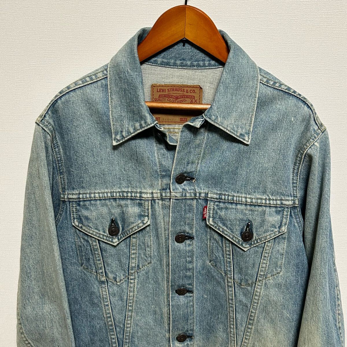 1円スタート Levi's 92年制造 71557-0214 38インチ 3rdデニムジャケット 日本制 リーバイス サード Gジャン ヴィンテージ BIG E ビッグイー