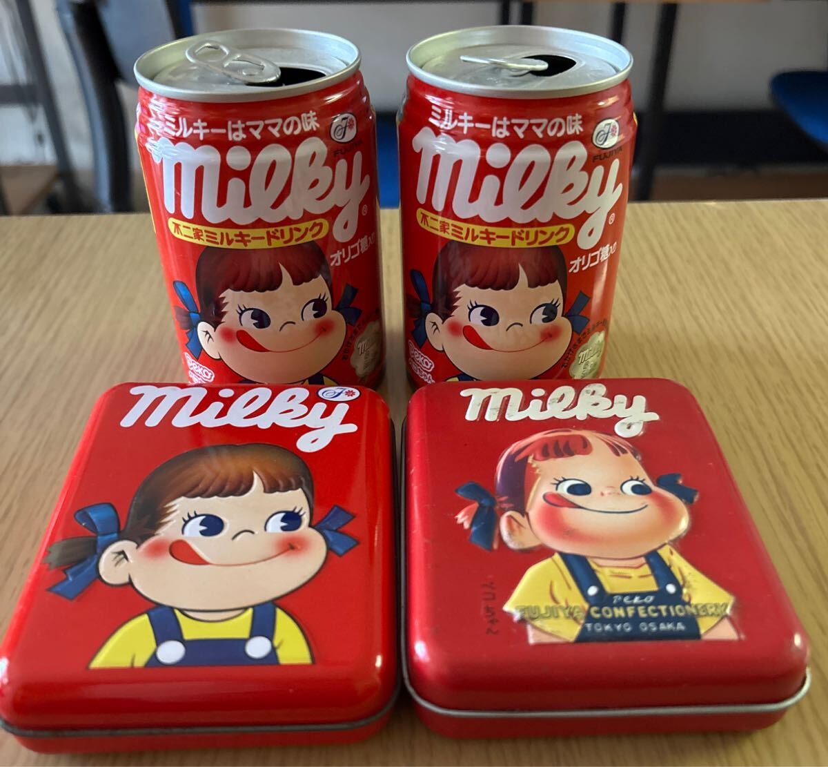 ペコちゃん　レトロ　ミルキー缶　4点セット_画像1