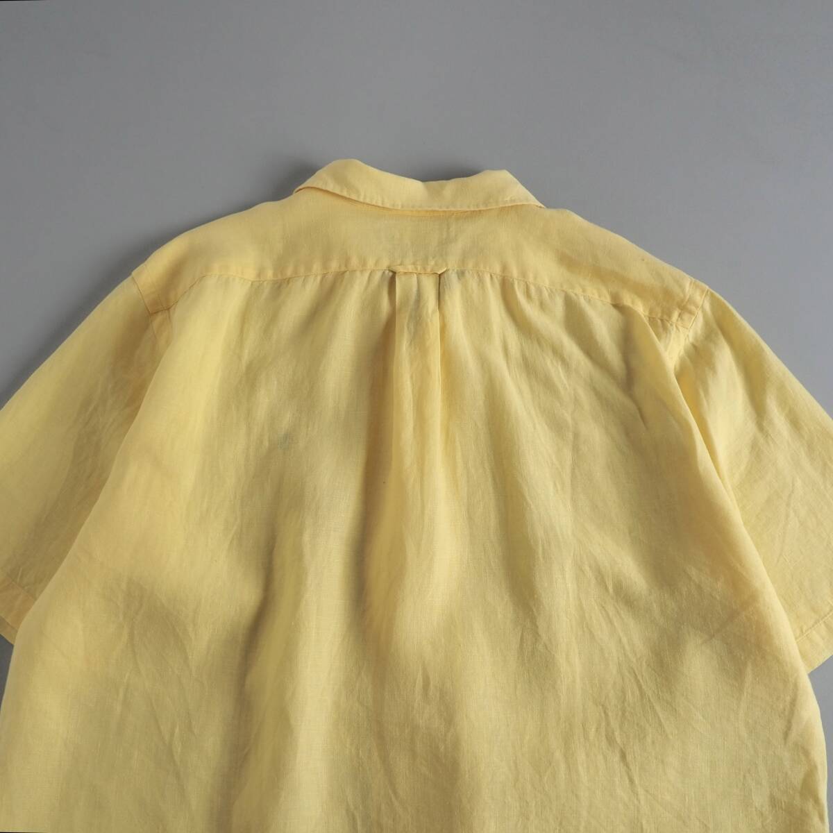 ラルフローレン　Ralph Lauren　CALDWELL　麻１００％　開襟シャツ　半袖　イエロー　メンズ　美品