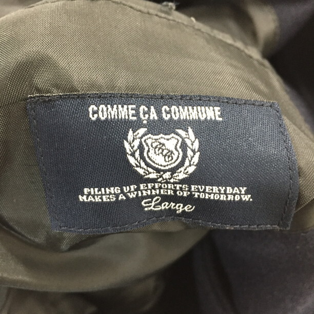 2409F-207 メンズ COMME CA COMMUNE コムサコミューン ネイビー ステンカラーコート L 【送料一律！800円】