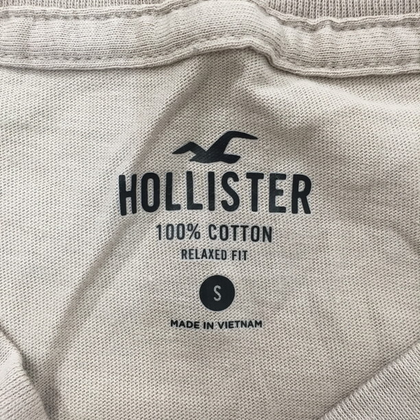 2410F-149 мужской HOLLISTER Hollister бежевый футболка с длинным рукавом S [ единая стоимость доставки!800 иен ]