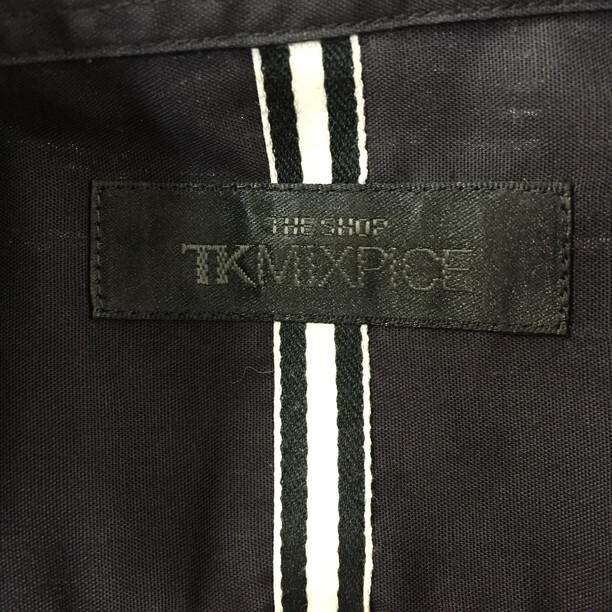 2411F-047 メンズ TK MIXPICE ティーケーミクスパイス ブラック シャツ 39 【送料一律！800円】_画像2