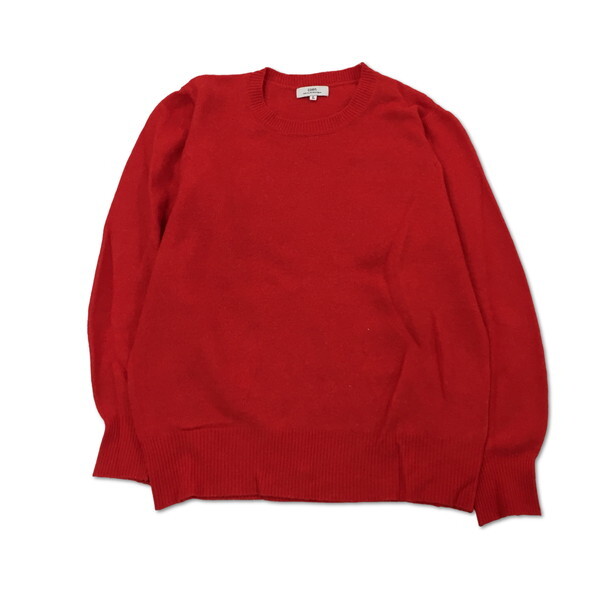 2411F-296 メンズ coen コーエン レッド ニットセーター L 【送料一律!800円】_画像1